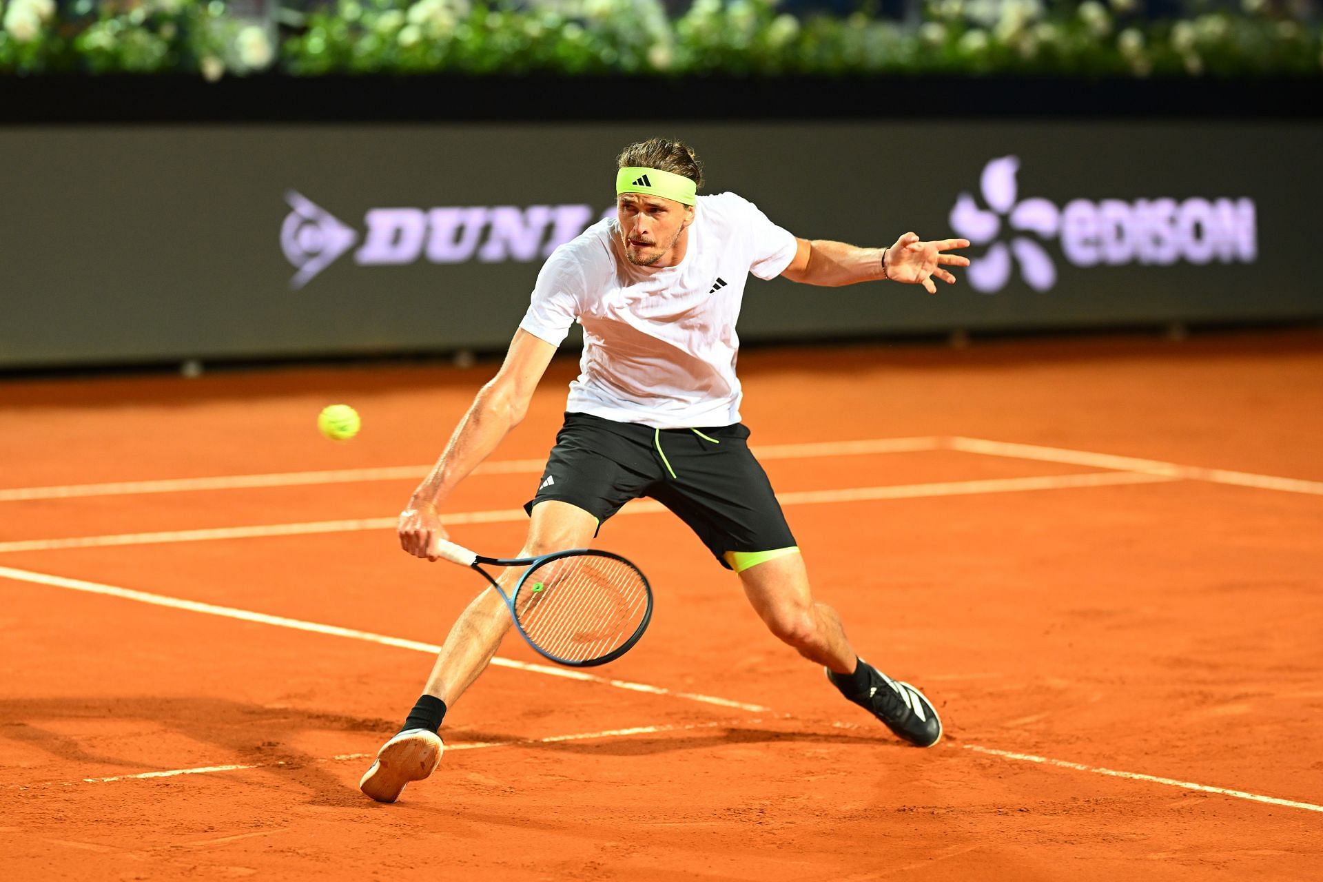 Zverev plays a volley in the Italian Open 2025 - Day Five - Source: Getty